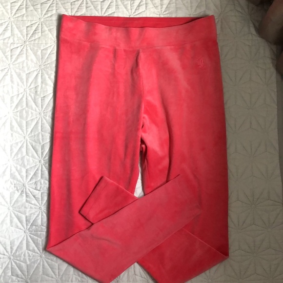 Juicy Couture high waisted bright pink velour leggings - Picture 2 of 6